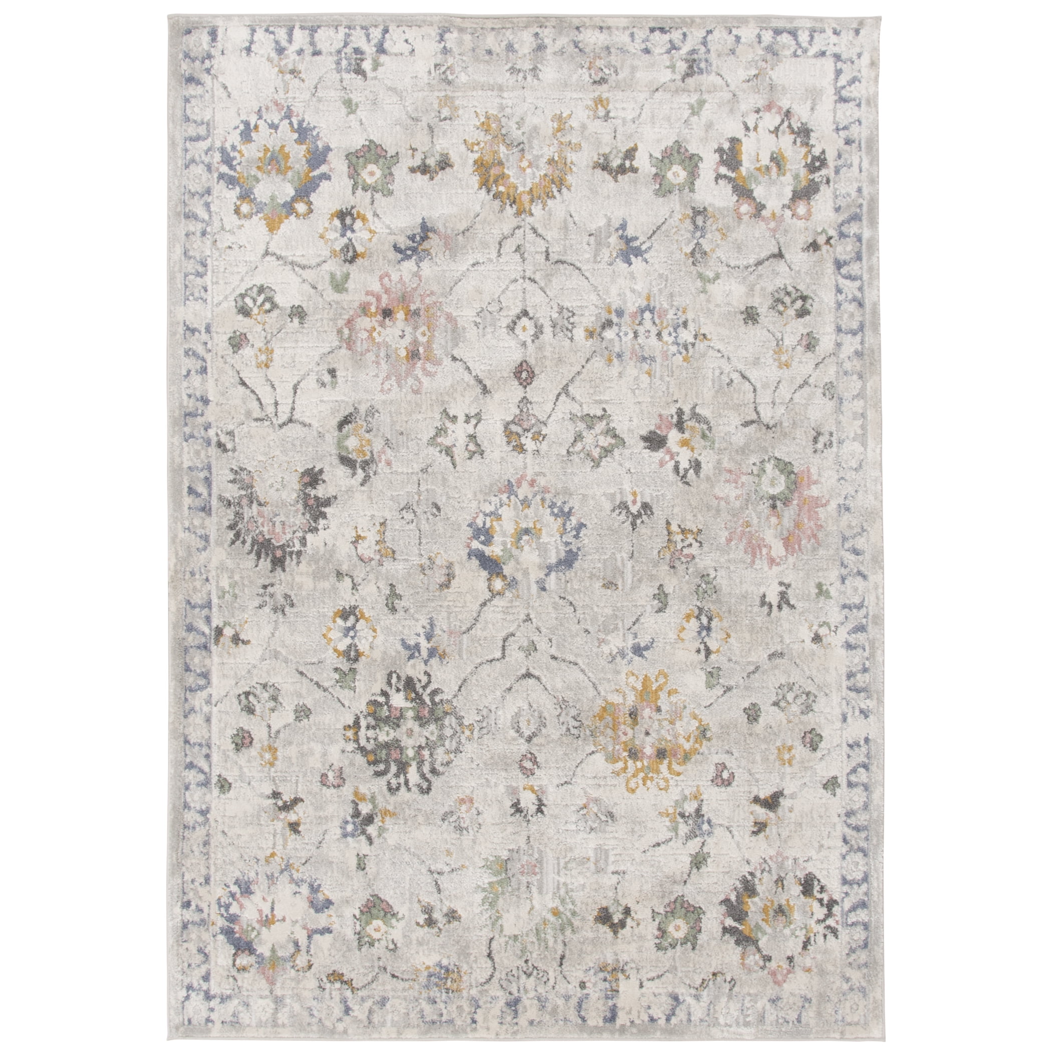 Better Homes & Gardens Persian Blooms Silver Indoor Area Rug, 5' x 7