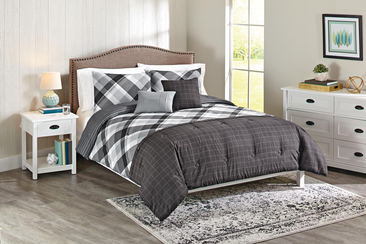 Better Homes & Gardens Plaid 5 Piece Comforter Sets, King