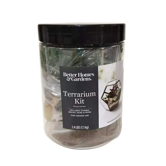 Better Homes & Gardens Glass Jar Terrarium Kit, 2.4 lbs, Indoor Use