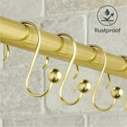 Better Homes & Gardens Plated Brass Ball Rust-Proof Steel Shower Hooks, Set of 12