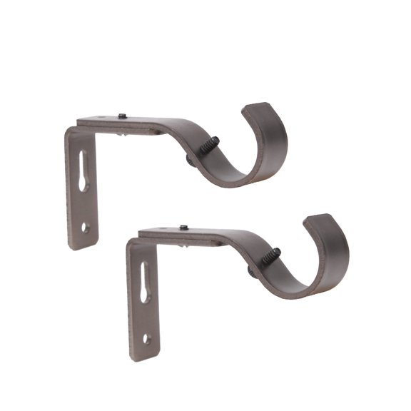 Better Homes & Gardens Plated Metal Adjustable Curtain Rod Brackets in Bronze, 3/4 to 1 Inch Diameter