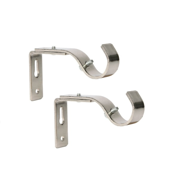 Better Homes & Gardens Plated Metal Adjustable Curtain Rod Brackets in Brushed Nickel, 3/4 to 1 Inch Diameter