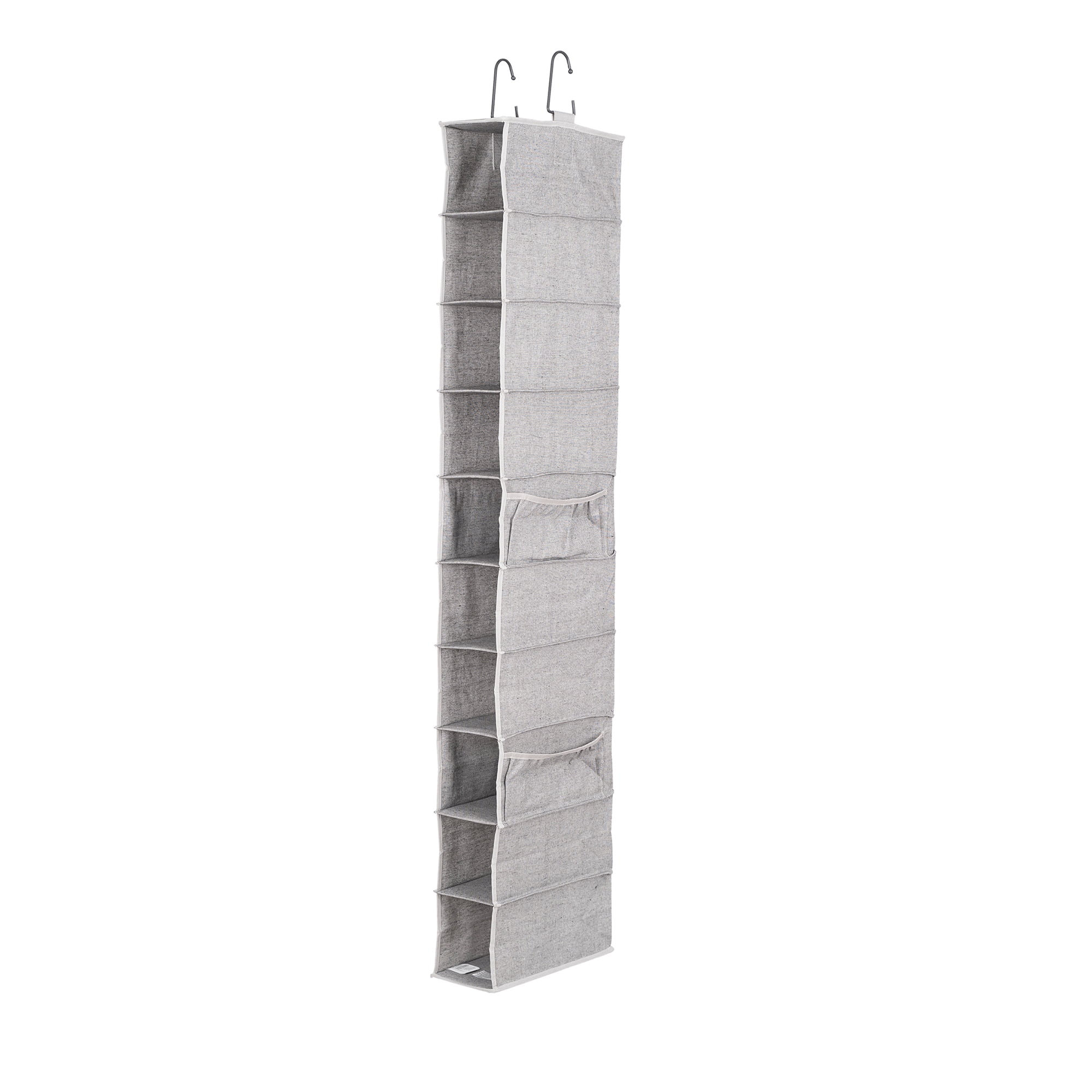 Better Homes & Gardens 10-Shelf Hanging Closet Organizer with Hooks, Gray