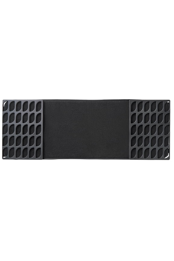Black Polyester Entryway Shoe Drying Mat with Mud Removal