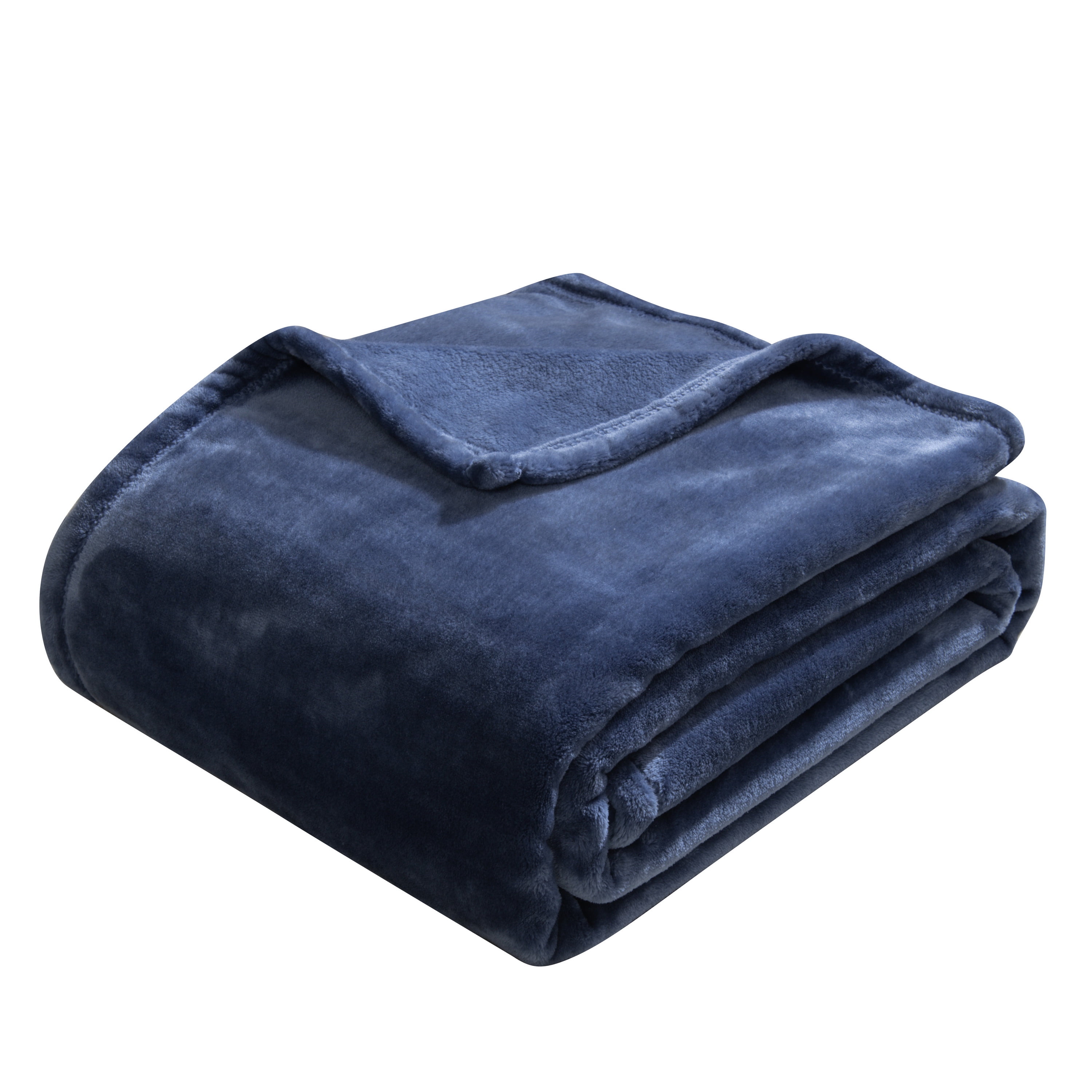 Lands' End Cozy Plush Fleece Throw Blanket, Size: Regular No Sz, Blue