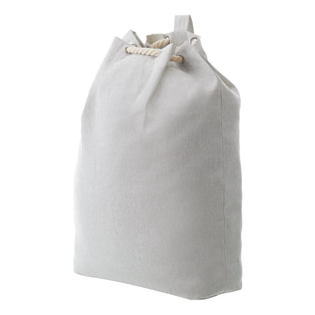 Better Homes & Gardens Polyester and Cotton Canvas Laundry Bag, Gray, Adult, 15 in W x 7 in D x 24.5 in H