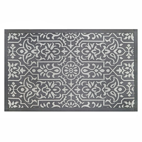 Better Homes & Gardens Polypropylene Gray Jacquard 20" x 34" Indoor Kitchen Rug