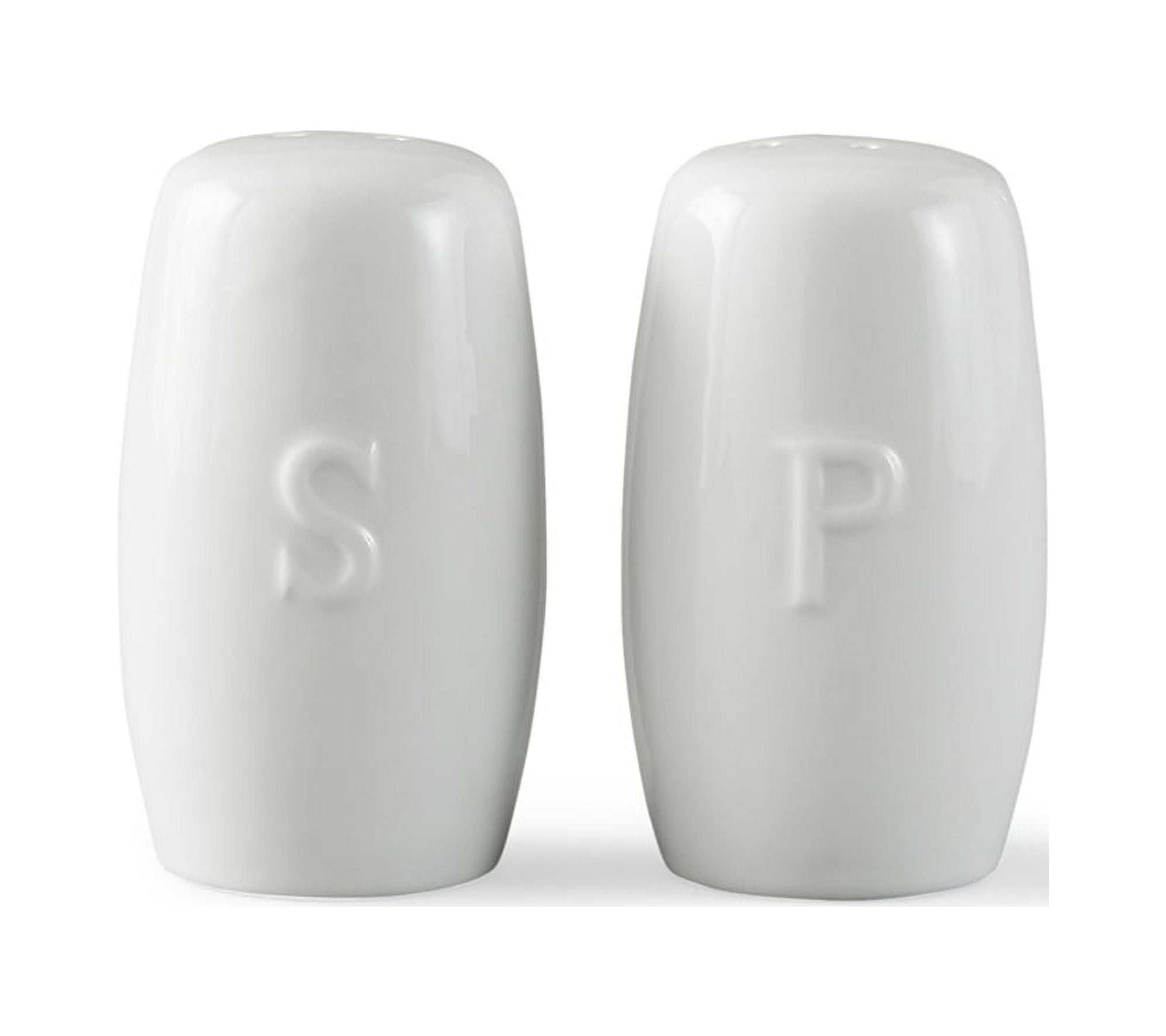 White Porcelain Embossed Salt & Pepper Shaker Set