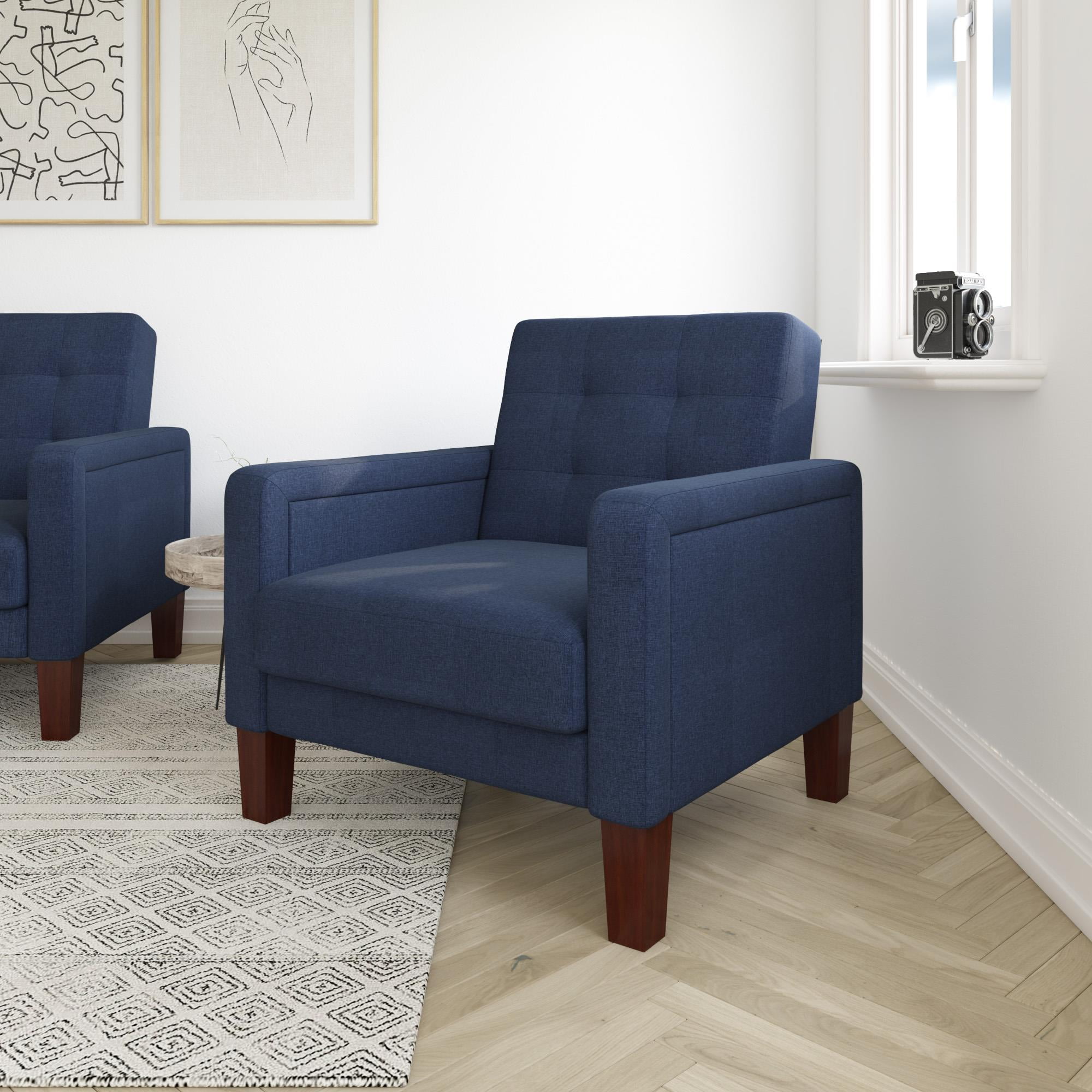 Better Homes Gardens Porter Chair Blue Linen Walmart