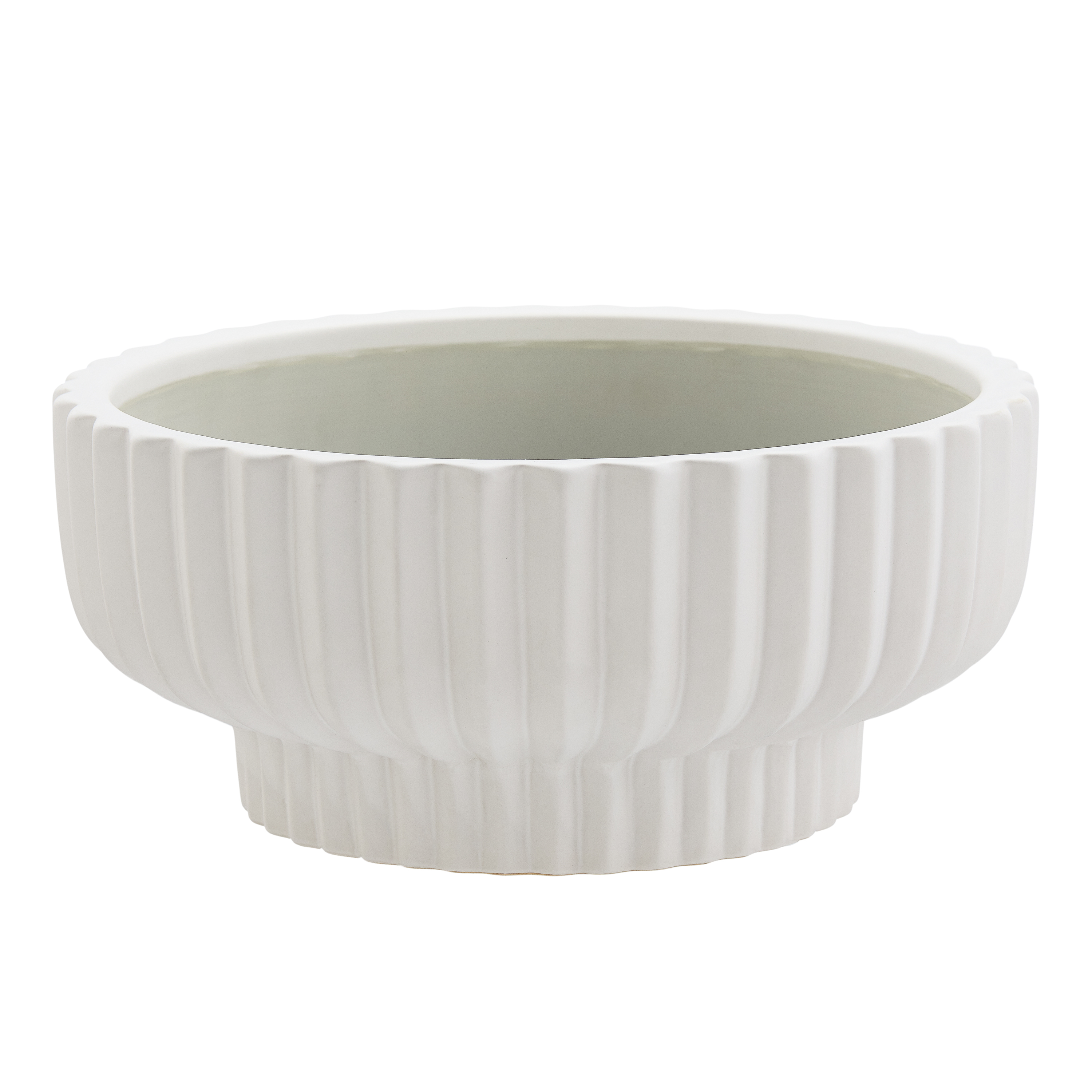 Better Homes & Gardens Pottery 12" Fischer Round Ceramic Planter, White - image 1 of 8
