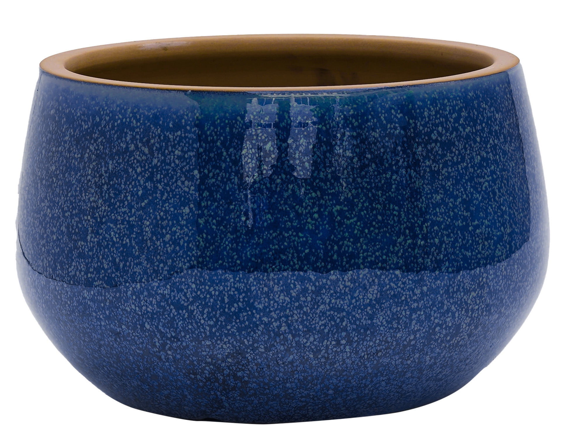 Better Homes & Gardens Pottery 12" Toramina Spekcled Ceramic Planter, Teal