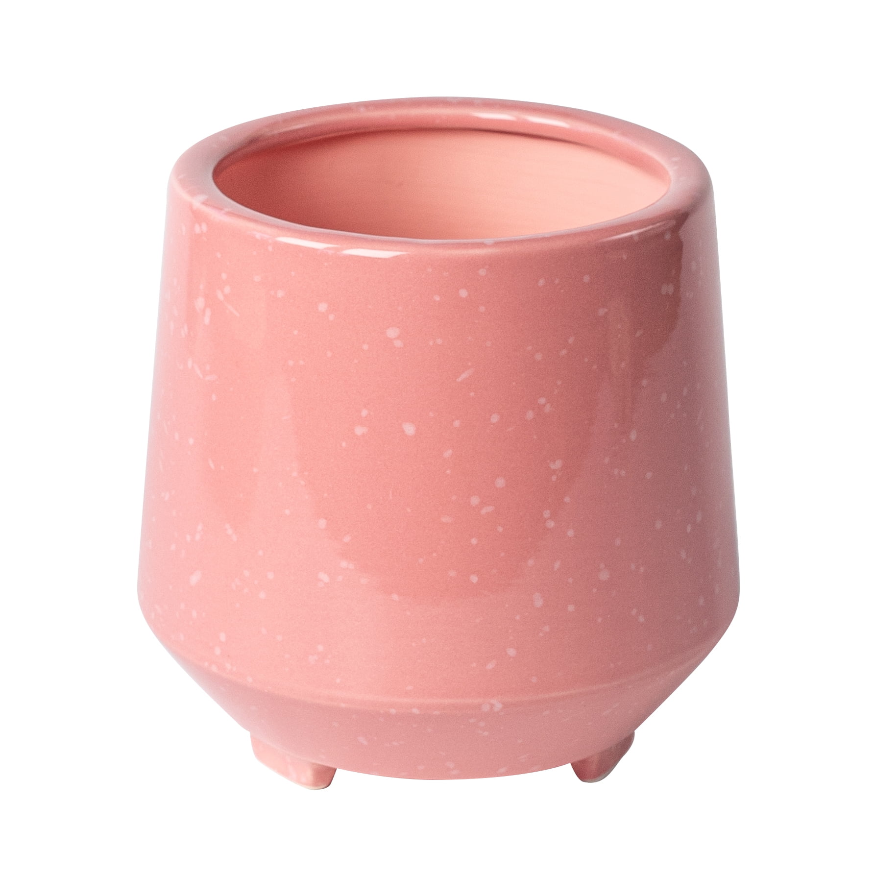 H&M Home Pink Glass Pot Planter Vase 8.5 in.