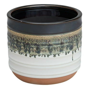 Better Homes & Gardens Pottery 6" Nikolaos Ceramic Planter, Black