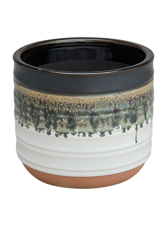 Better Homes & Gardens Pottery 6" Nikolaos Ceramic Planter, Black