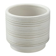 Better Homes & Gardens 6 x 6 x 5.4 Round White Ceramic Teramo Plant Planter