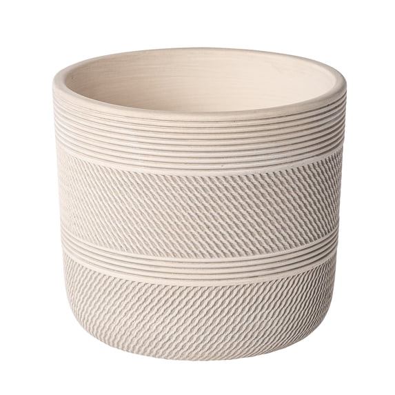 Better Homes & Gardens 6" x 6" x 5.3" Round White Ceramic Tye Plant Planter
