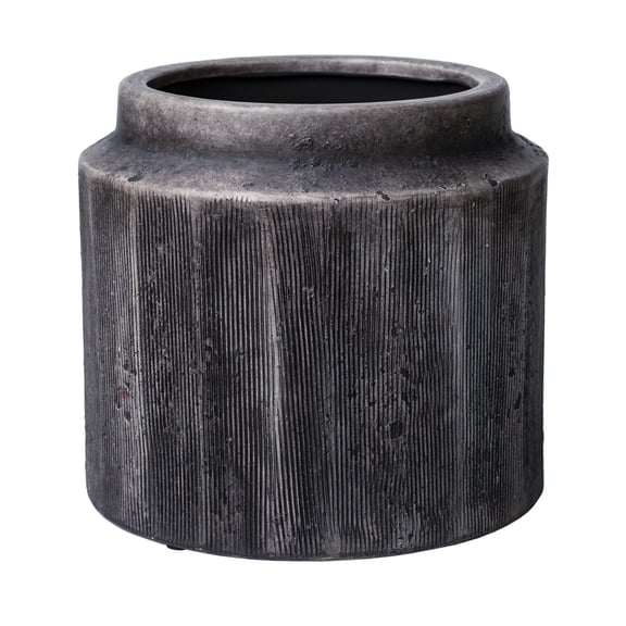 Better Homes & Gardens Alexander Round Black Ceramic Plant Planter, 8 in x 8 in x 7.2 in
