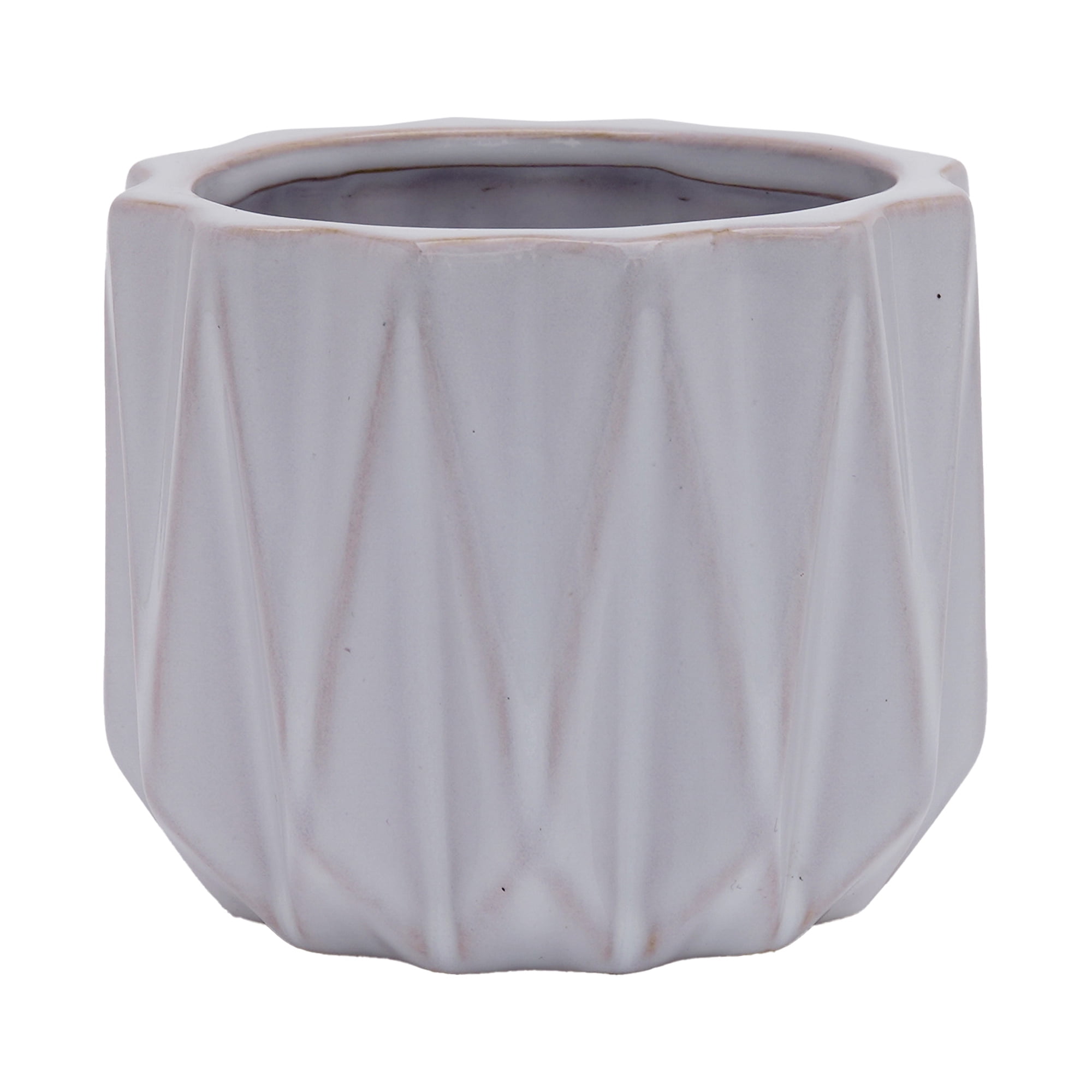 Better Homes & Gardens Pottery set of 6 3" Devi Round Ceramic Planters-White