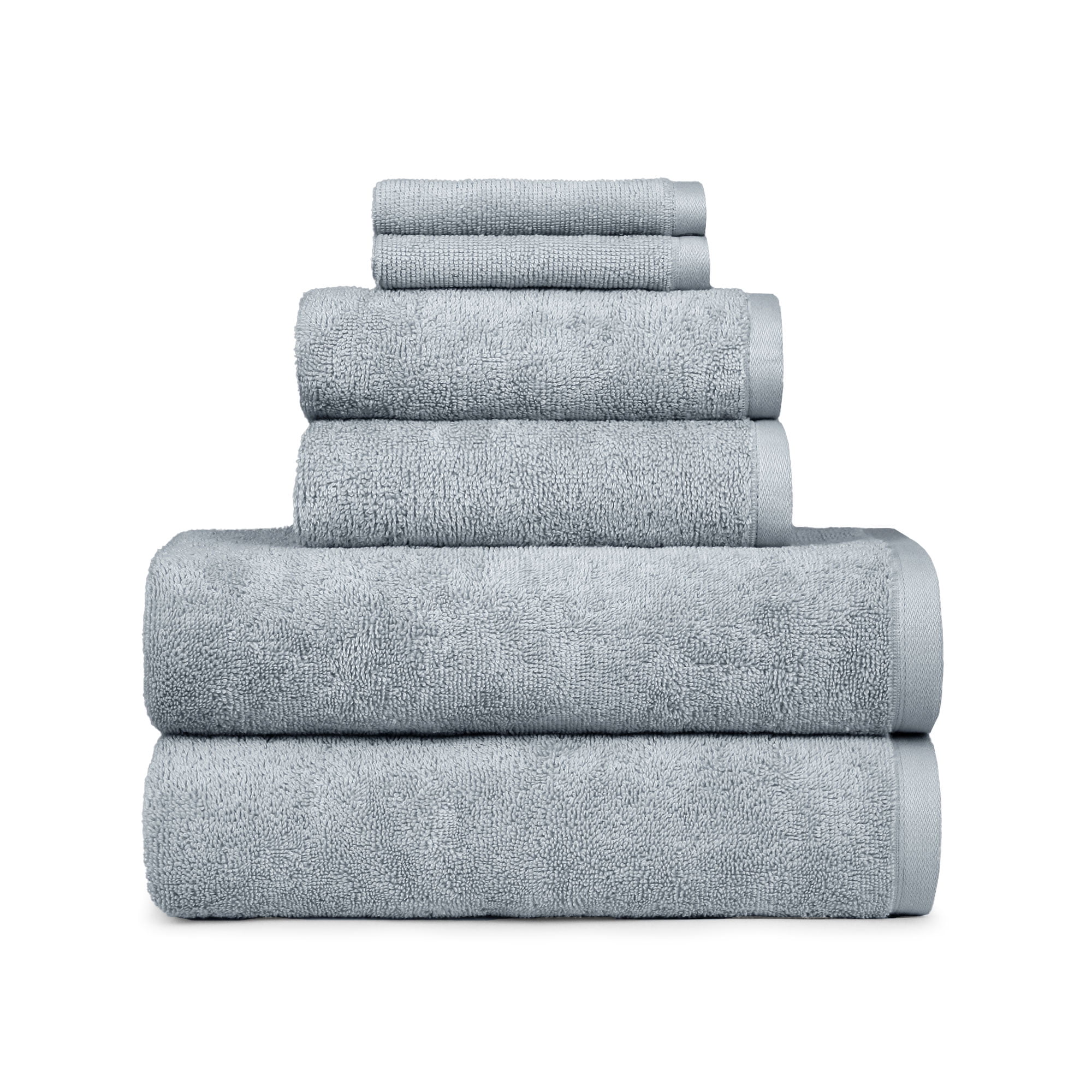 Better Homes & Gardens PowerLoft AIRRICH® Cotton 6-Piece Towel Set, Soft Silver - Walmart.com