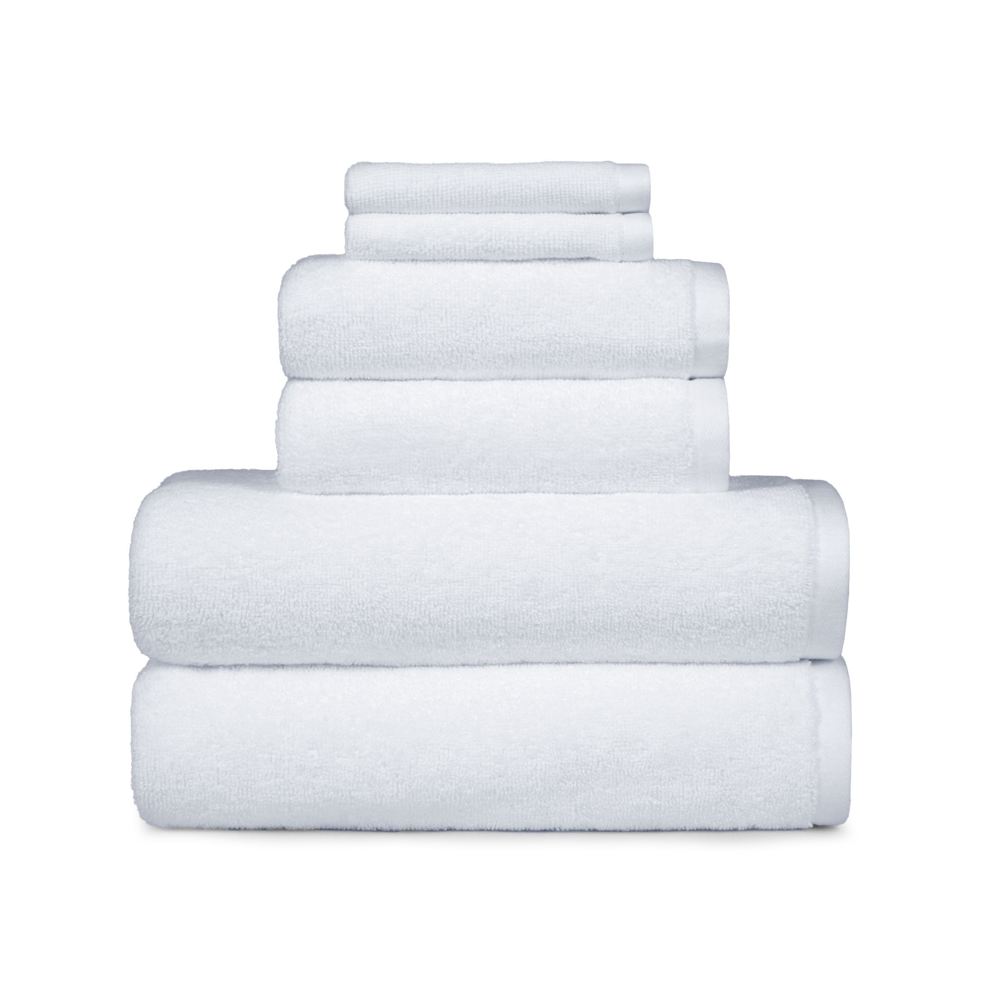 Better Homes & Gardens PowerLoft 6 Piece Bath Towel Set, Arctic White