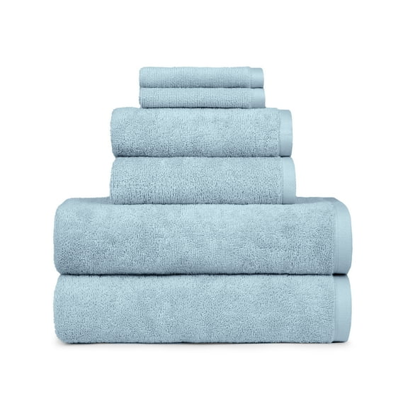 Better Homes & Gardens PowerLoft 6 Piece Bath Towel Set, Blue Drop