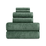 Better Homes & Gardens PowerLoft 6 Piece Bath Towel Set, Green Ash