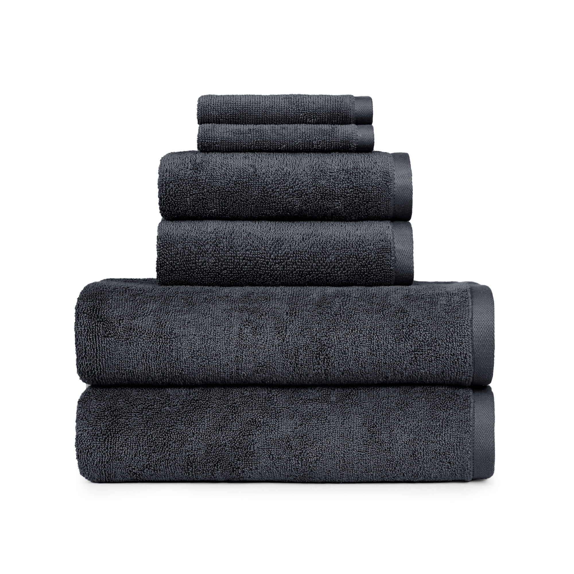 Better Homes & Gardens PowerLoft 6 Piece Bath Towel Set, Greystone