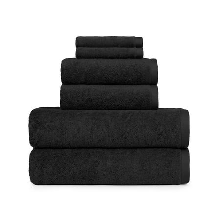 Better Homes & Gardens PowerLoft AIRRICH® Cotton 6-Piece Towel Set, Rich Black
