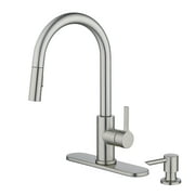Better Homes & Gardens Pull Down Kitchen Faucet with Soap Dispenser in Satin Nickel