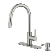 Better Homes & Gardens Pull Down Kitchen Faucet with Soap Dispenser in Satin Nickel