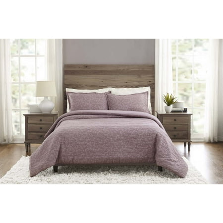 Better Homes & Gardens Purple Washed Jaquard 3-Piece Comforter Set, Full/Queen