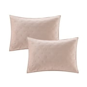 Better Homes & Gardens Blush Pink Soft Velvet Embroidered Pillow Shams, King (2 Count)
