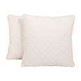 thumbnail image 1 of Better Homes & Gardens Quilted Velvet Classic Decorative Throw Pillows, 19" x 19", Vanilla Dream Off-White (2 Count), 1 of 5