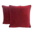 thumbnail image 1 of Better Homes & Gardens Quilted Velvet Decorative Throw Pillow, 19" x 19", 2 Pack, Red, 1 of 5