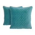 thumbnail image 1 of Better Homes & Gardens Quilted Velvet Decorative Throw Pillow, 19" x 19", 2 Pack, Teal, 1 of 5