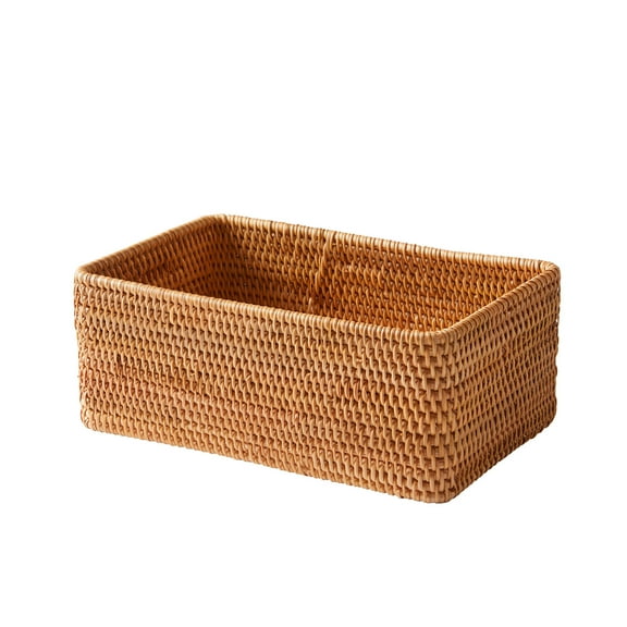 Better Homes & Gardens Honey Brown Rattan Bathroom Toiletry Storage Organizer Basket