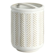 Better Homes & Gardens Reactive Glazed Ceramic Toothbrush Holder, Creamy White