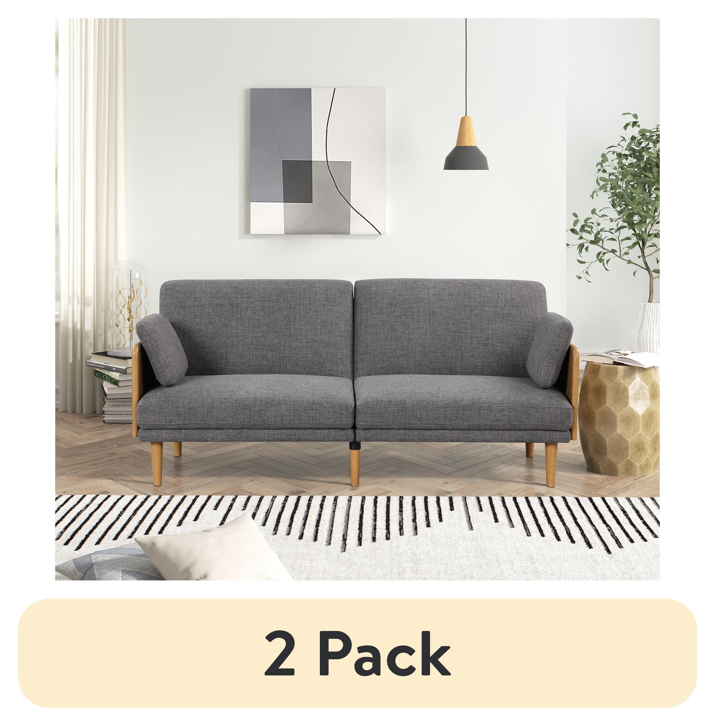 (2 pack) Better Homes & Gardens 73" Reading Futon, Natural Rubber Wood