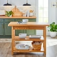 thumbnail image 1 of Better Homes & Gardens Reading Wood Kitchen Island with 2 Shelves and Drawers, Light Honey Color, 1 of 11