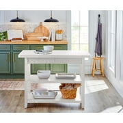 Better Homes & Gardens Reading Wood Kitchen Island with 2 Shelves and Drawers, Light Honey Color