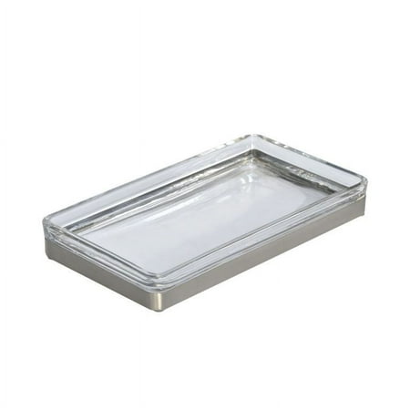 Better Homes & Gardens Rectangular Metal & Glass Vanity Tray, Clear