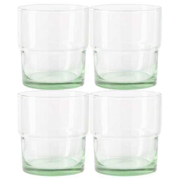Better Homes & Gardens Recycled Green Glassware, Glass, 4 Pack, 10 oz
