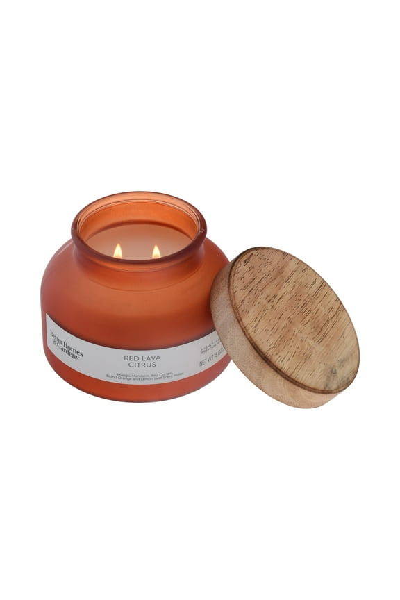 Better Homes and Gardens Red Lava and Citrus Scented 2-Wick Frosted Jar Candle 18oz.