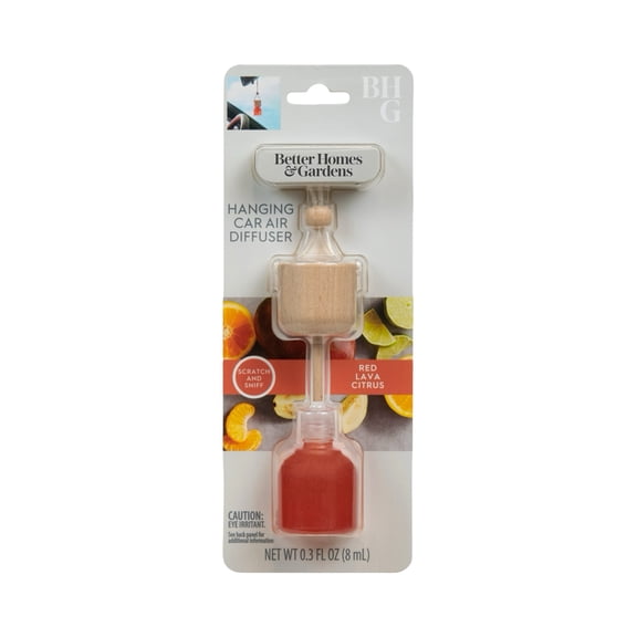 Better Homes & Gardens Red Lava Citrus Scented Hanging Car Diffuser, 0.3 fl (8 ml)