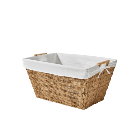 Better Homes & Gardens Resin Poly Rattan Laundry Basket with Removable Liner