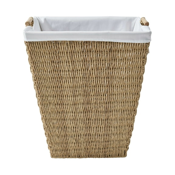 Better Homes & Gardens Resin Poly Rattan Laundry Hamper with Fabric Liner