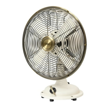 Better Homes & Gardens Retro 8" 3-Speed Metal White Oscillating New Tabletop Fan