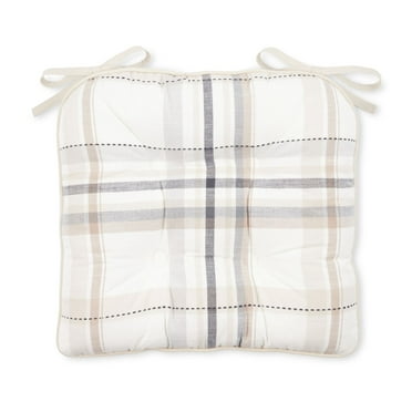 Better Homes & Gardens Reversible Monday Plaid Hand Drawn Plaid Chair Pad, Multicolor, 16"W x 17"L , 1 Piece