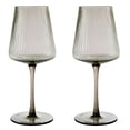 thumbnail image 1 of Better Homes & Gardens Ribbed 17 oz Wine Glasses, Gray Smoke, Set of 2, 1 of 5