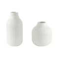 thumbnail image 1 of Better Homes & Gardens Ribbed Ceramic Vase, 2-Piece, White, 1 of 10